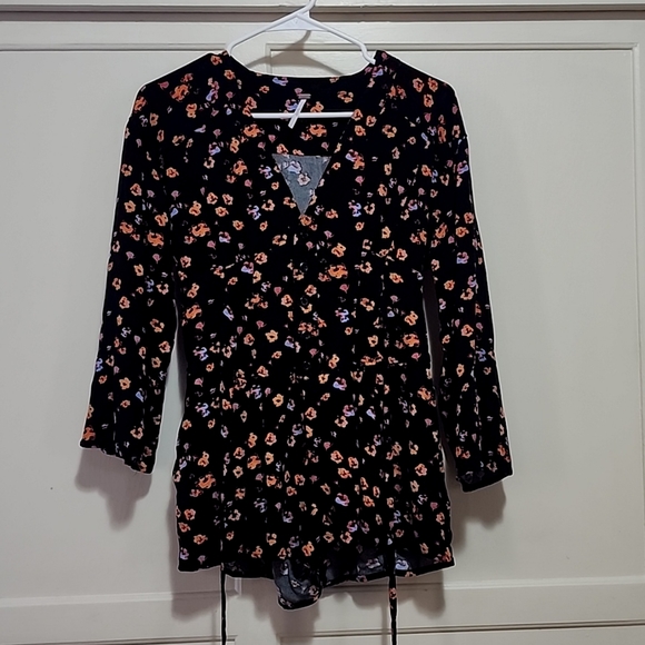 Free people black floral Romper - Picture 1 of 5